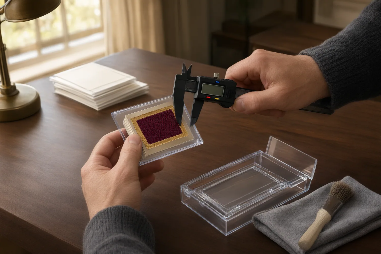 Editorial scene showing practical next steps for How to Check Whether Thick Memorabilia Cards Fit a Grading Company’s Standard Holders